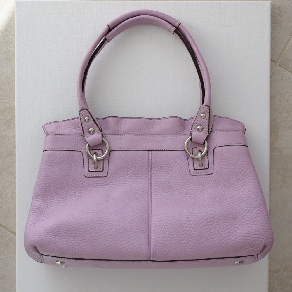 Y2K Coach Penelope Ruffle Purple Lavender Lilac Leather Shoulder Bag - Picture 4 of 13